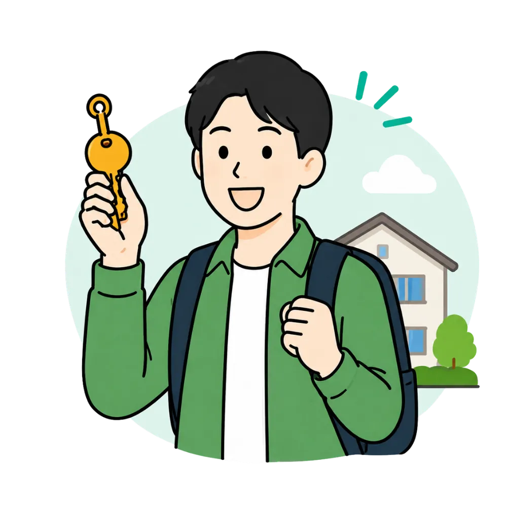 入居して勤務を開始するイメージ
