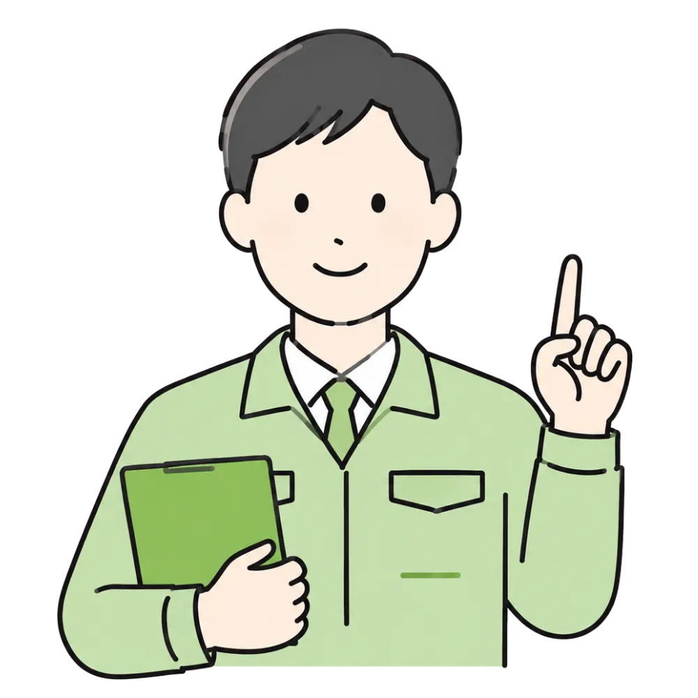 仕事を案内するスタッフ